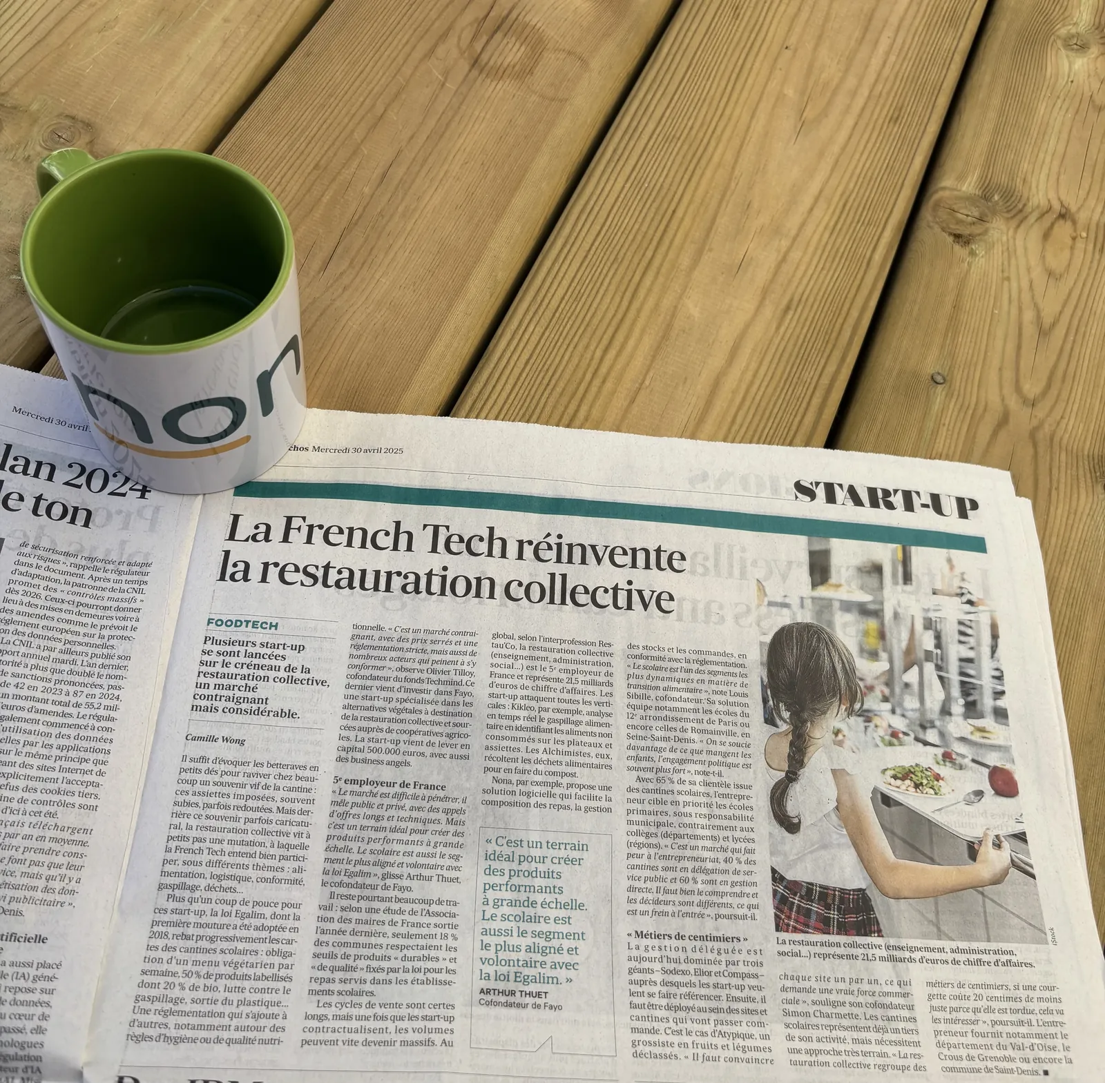 Les Echos : "Start-up - La French Tech réinvente la restauration collective"