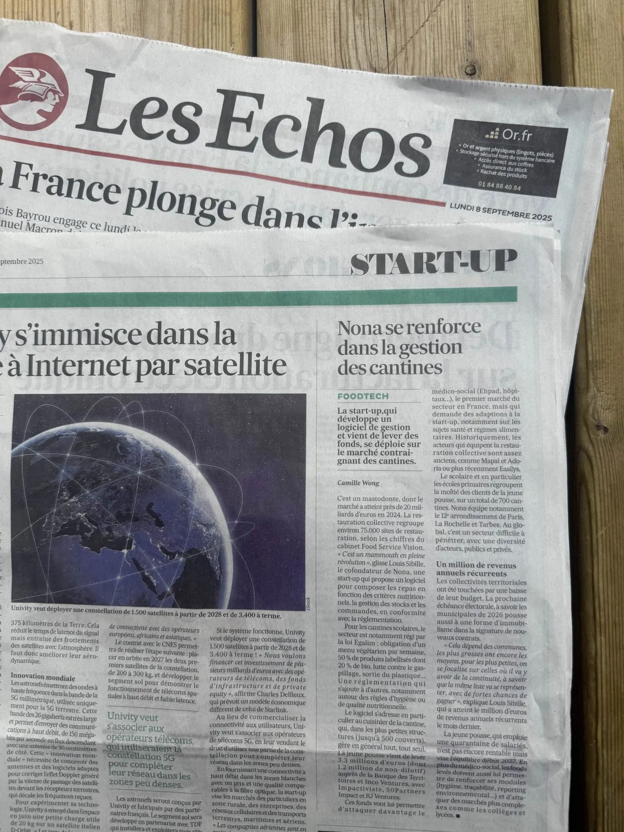 Les Echos : "Start-up : nona se renforce dans la gestion des cantines"