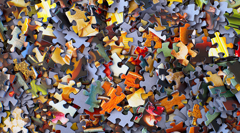 A pile of puzzle pieces representing API Visibility