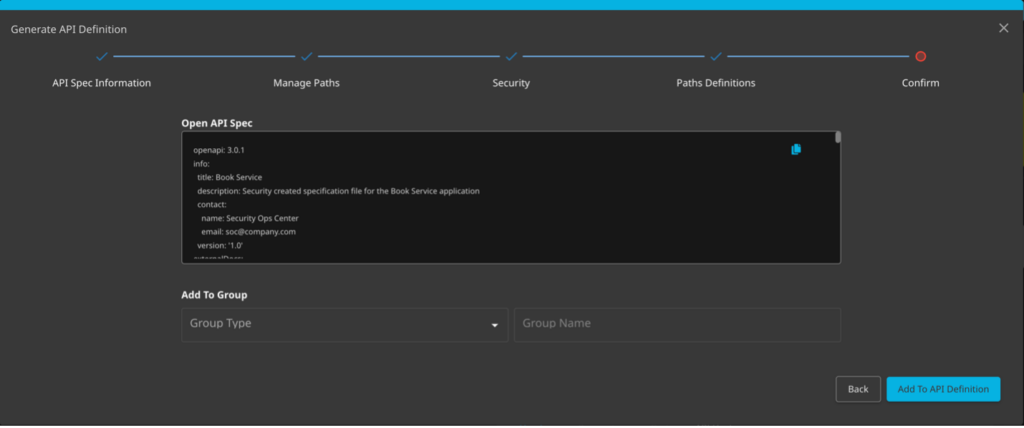 Generating API Definition Wizard | API Security