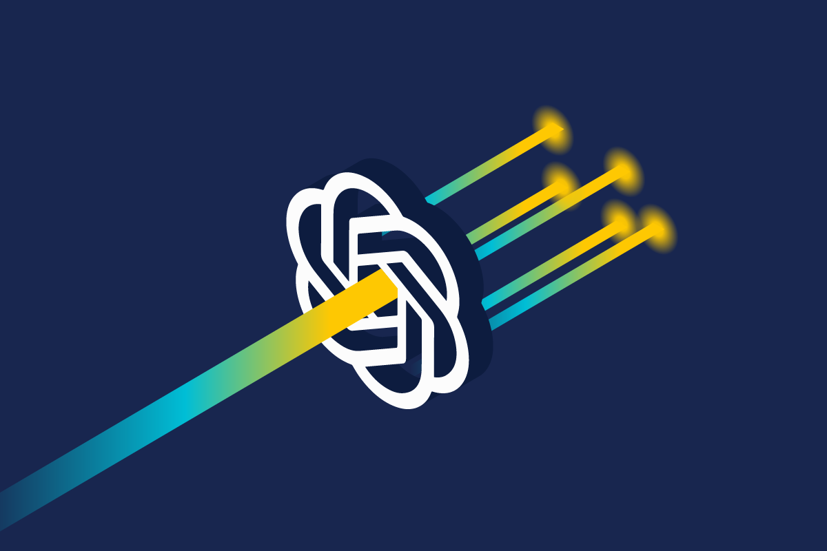ChatGPT logo with a line going through it representing how hackers can use ChatGPT to launch automated attacks