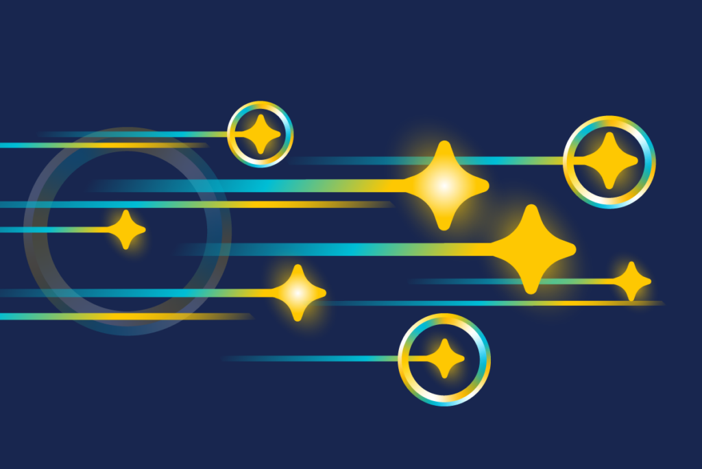 Stylized stars appear to be moving across the image from left to right representing the GenAI gold rush