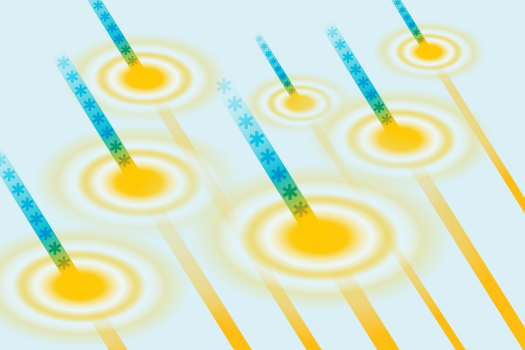 A stylized image of diagonal lines with asterisks inside going from left to right on the screen representing brute force attacks and credential stuffing