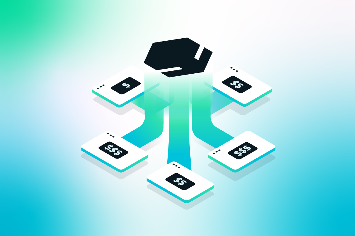 A stylized image of a malicious bot attacking shoppers and the need for bot management