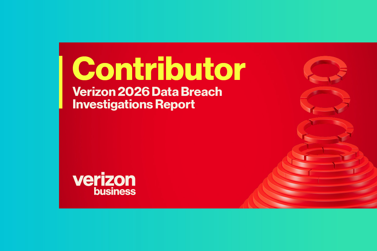 A image of the cover of the Verizon 2026 DBIR for report contributors with the words “Contributor – Verizon 2026 Data Breach Investigations Report” on a red background.
