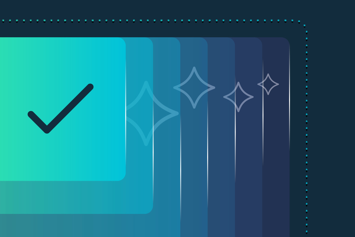 A checkmark in a box wiht multiple boxes behind it representing Cequence Zero Trust Agentic AI