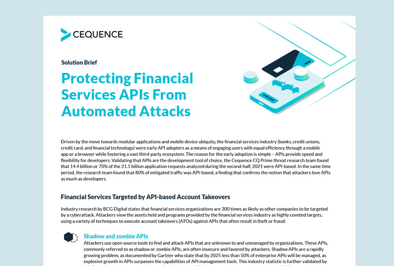 Cequence - Protecting Financial Services APIs