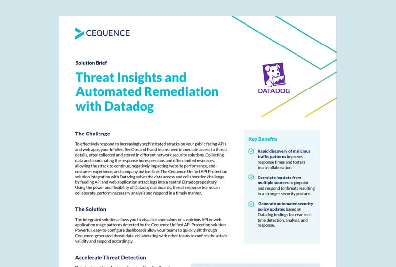 Cequence - Threat Insights Datadog