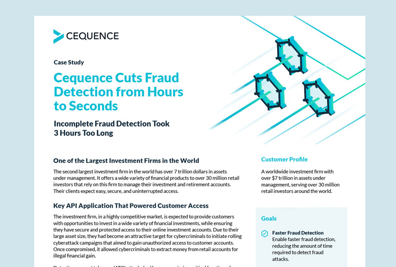 Cequence - Cequence Cuts Fraud Detection