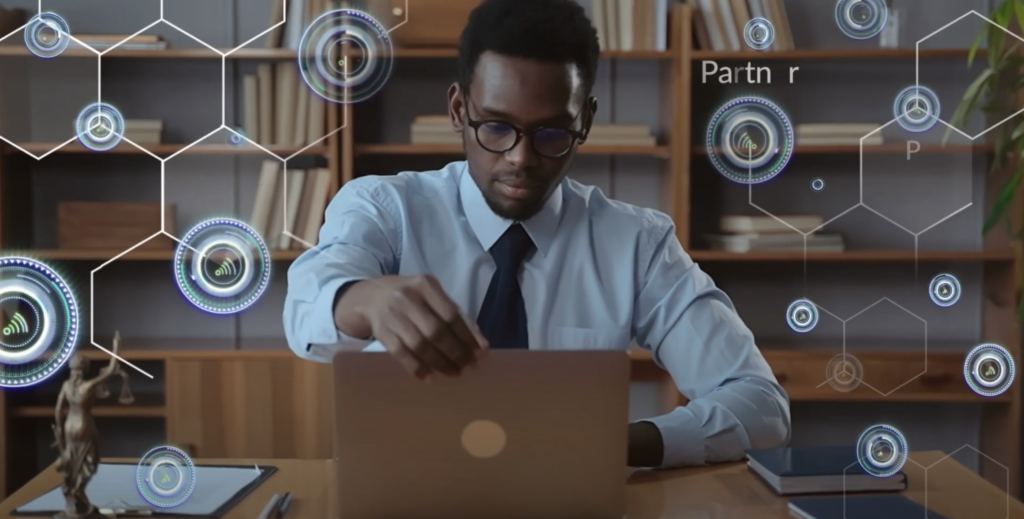 Man using computer
