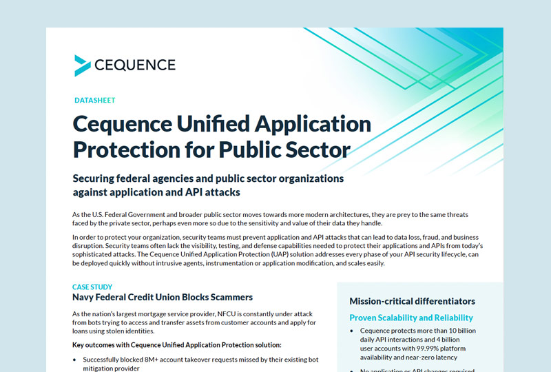 Cequence Unified Application Protection for Government / Public Sector thumbnail