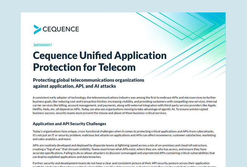Cequence Unified API Protection for Telecom datasheet thumbnail