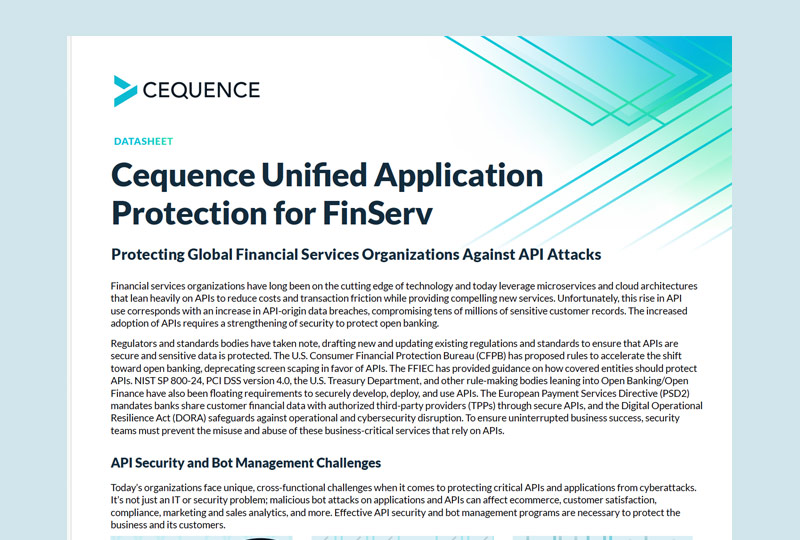 Cequence Unified Application Protection for FinServ thumbnail