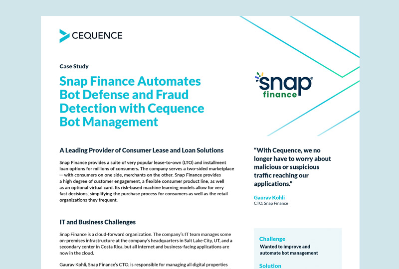 Snap Finance Automates Bot Defense and Fraud Detection with Cequence Bot Management thumbnail