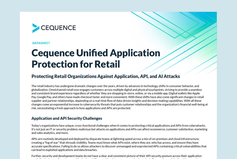 Cequence Unified Application Protection for Retail thumbnail
