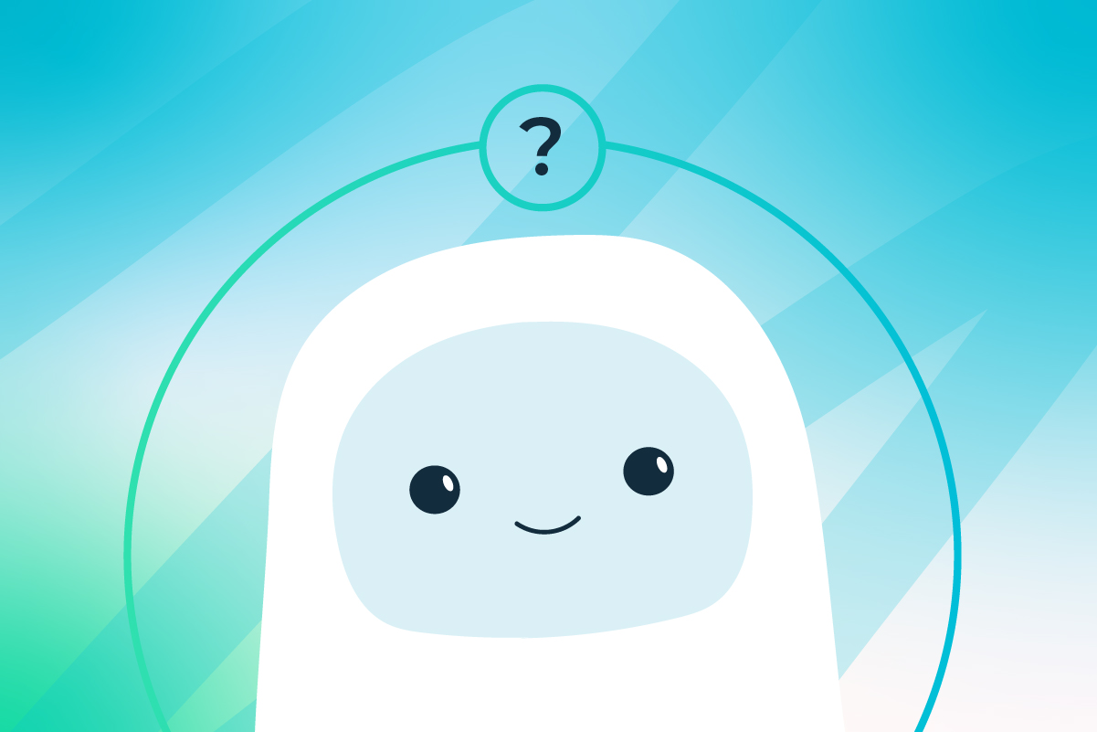 An illustration of Meta’s Muse avatar with a question mark over its head.