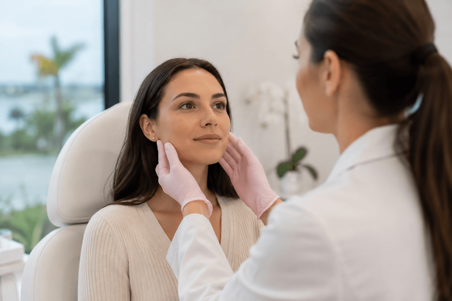 Woman considering Juvederm dermal fillers consultation in Tampa Florida