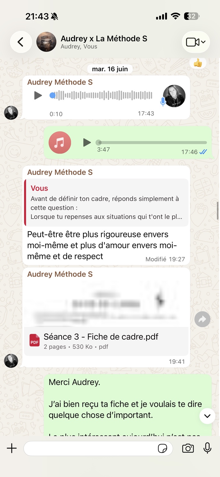 Avis Cliente Audrey méthode S