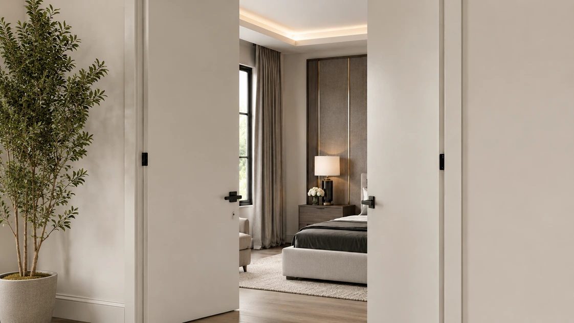 Flush minimal interior door