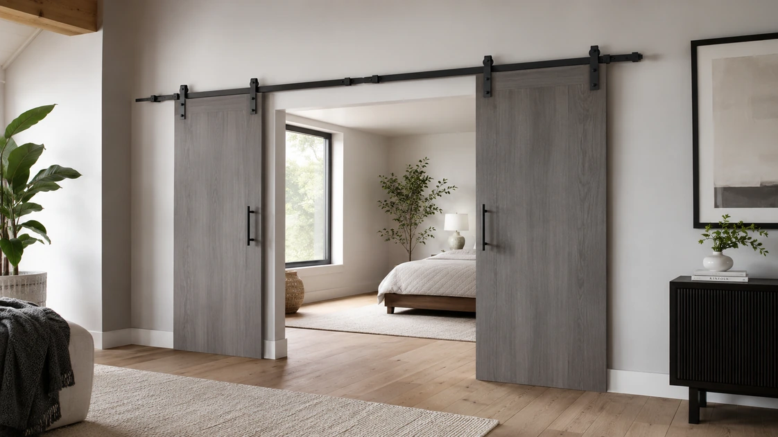 Barn door hardware sliding door system