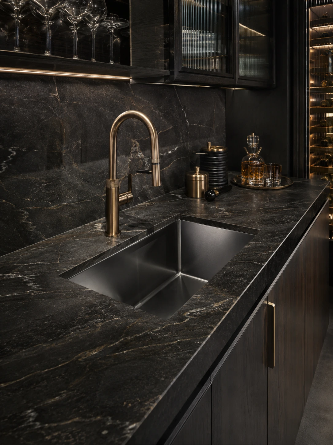 Undermount sink in a finished kitchen