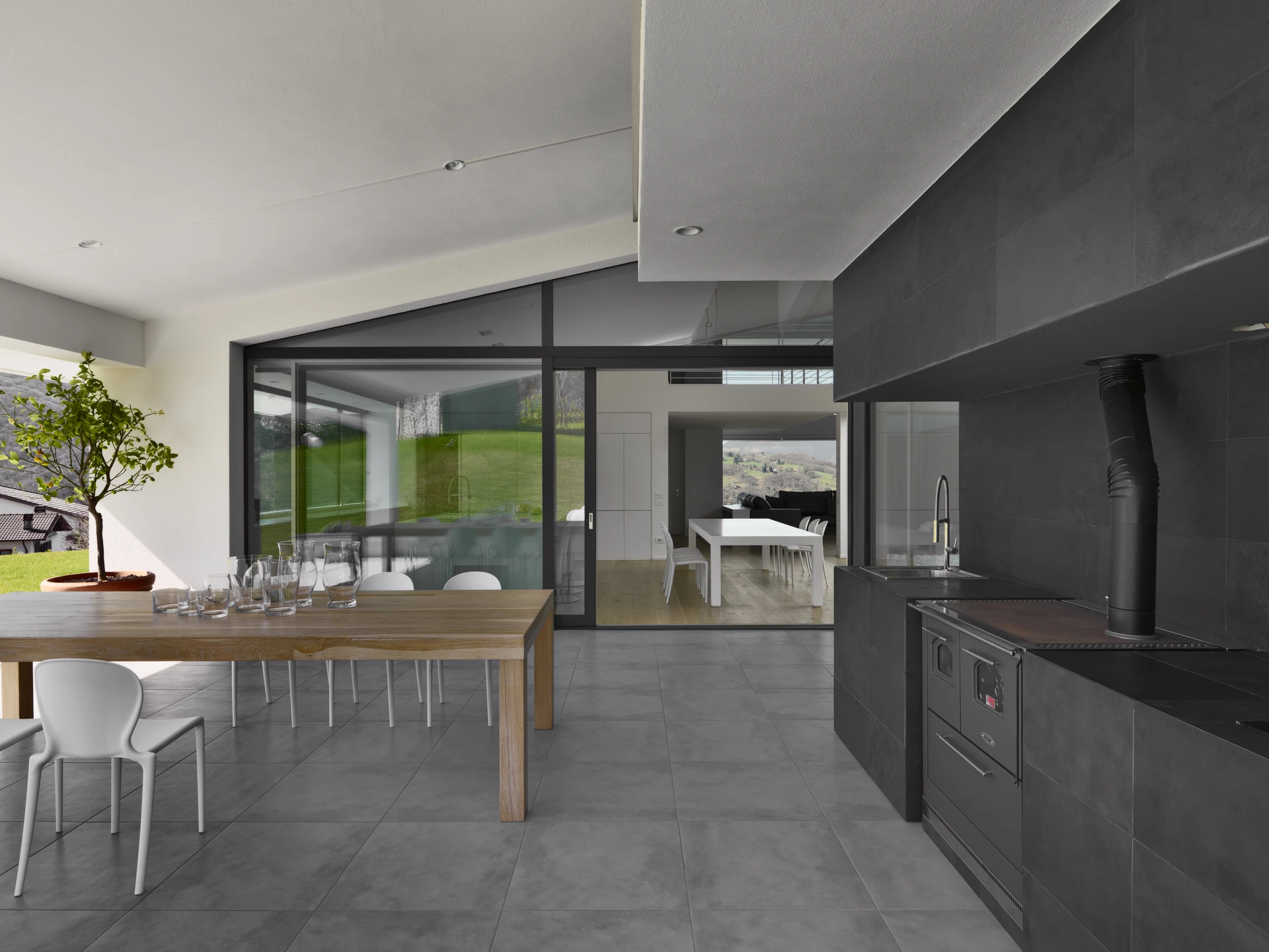 Kitchen interior in a finished project
