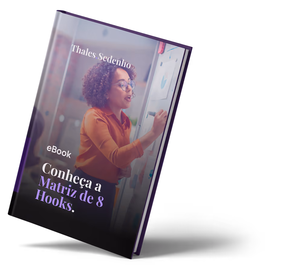 Capa do material gratuito Matriz de 8 Hooks para campanhas de educação