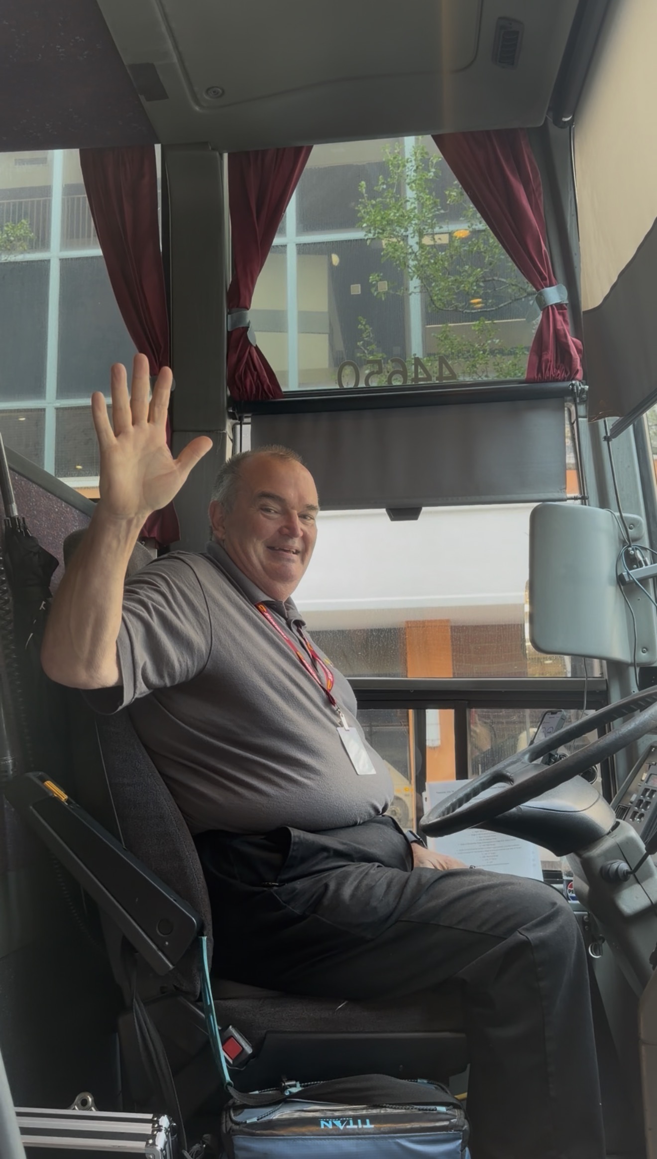 Driver behind the wheel