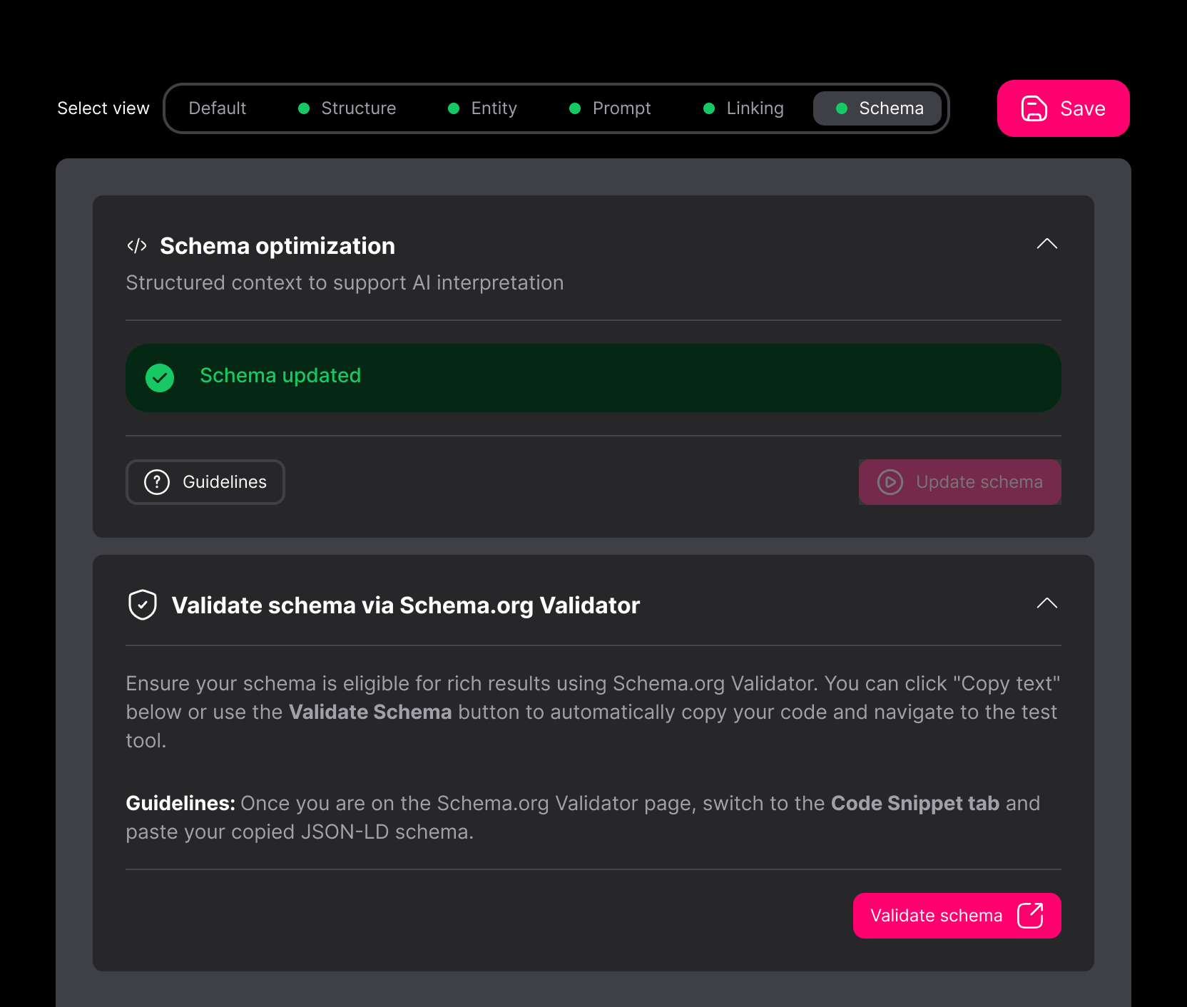 Validating schema JSON-LD before publishing