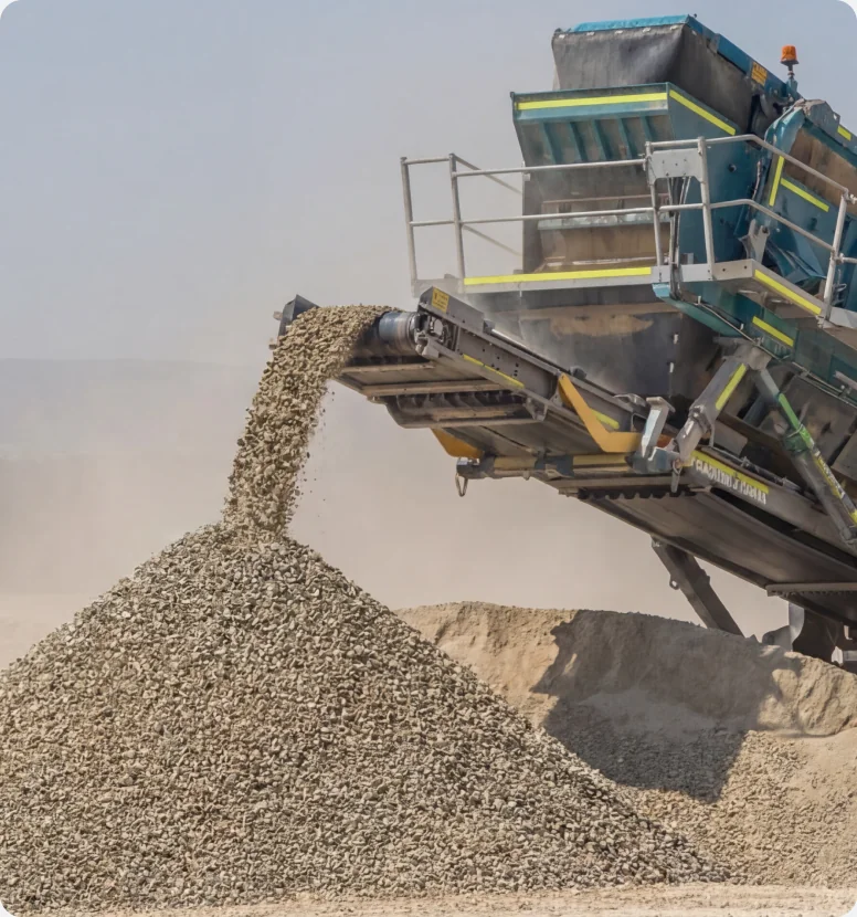 Planta de chancado y harneado en operacion