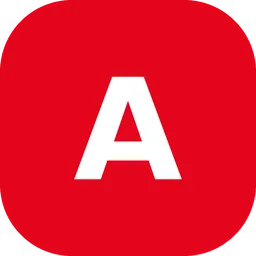 Pictogramme carré rouge avec la lettre A blanche, ligne du RER