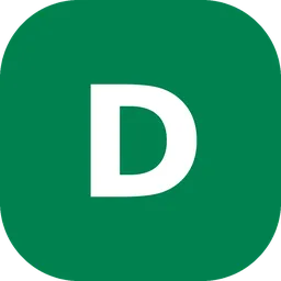 Pictogramme carré vert avec la lettre D blanche, ligne du RER