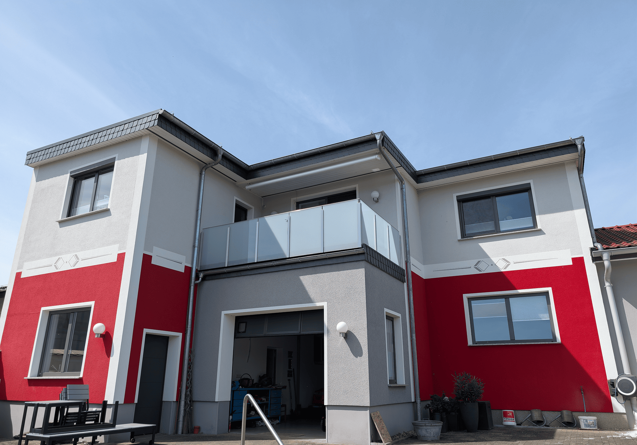 Neu gestaltete Hausfassade