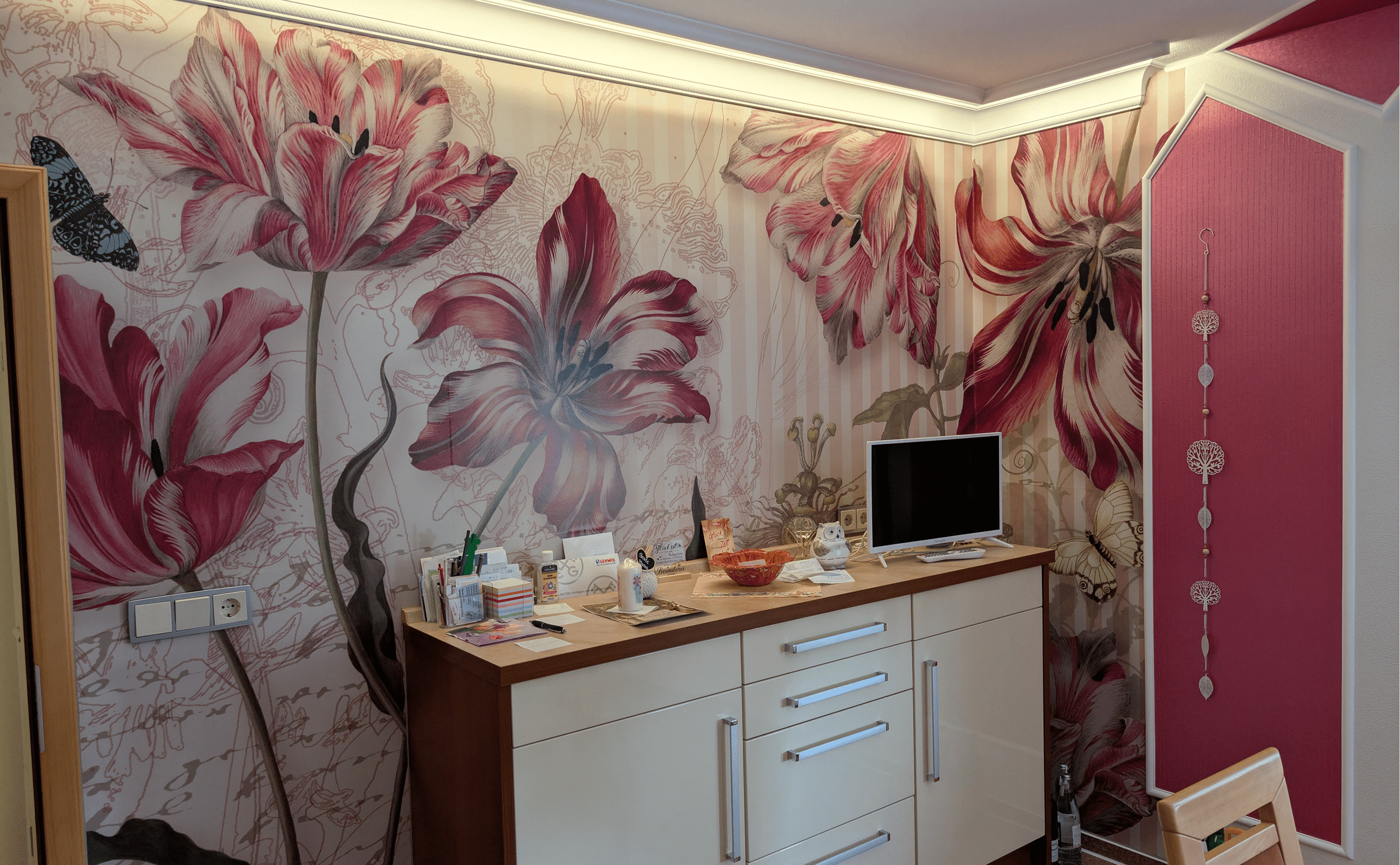 Florale Wandgestaltung