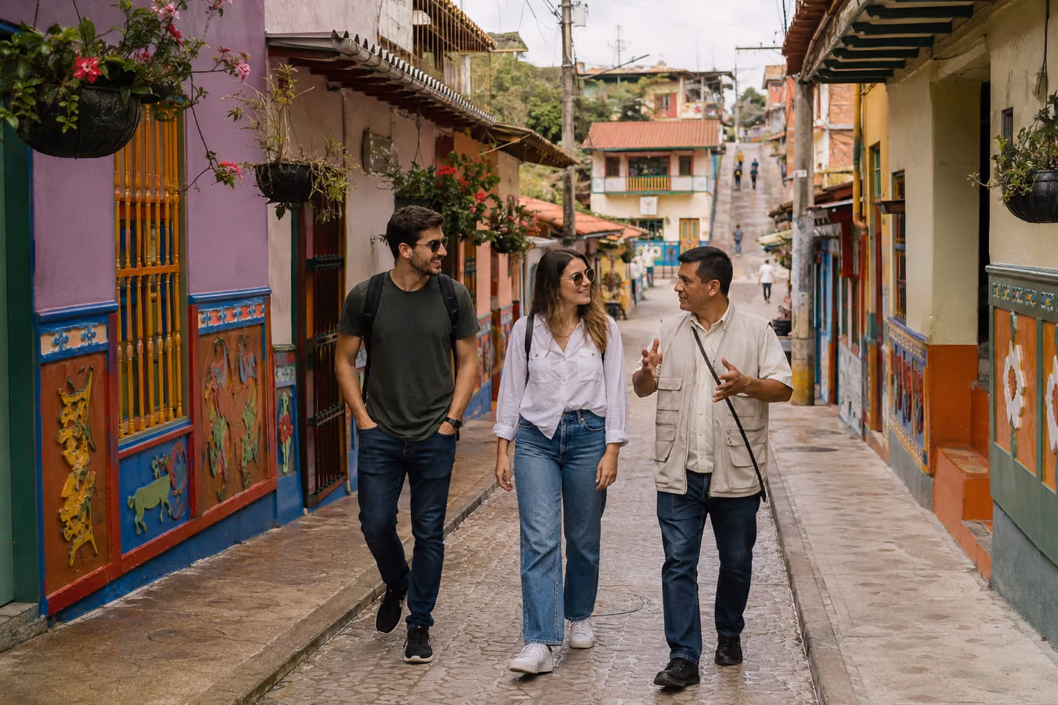 Local guide assisting guests during a private Colombia experience
