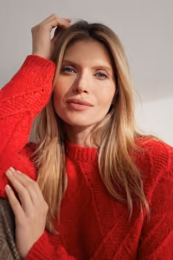 Rabe Winterkollektion, roter Strickpullover