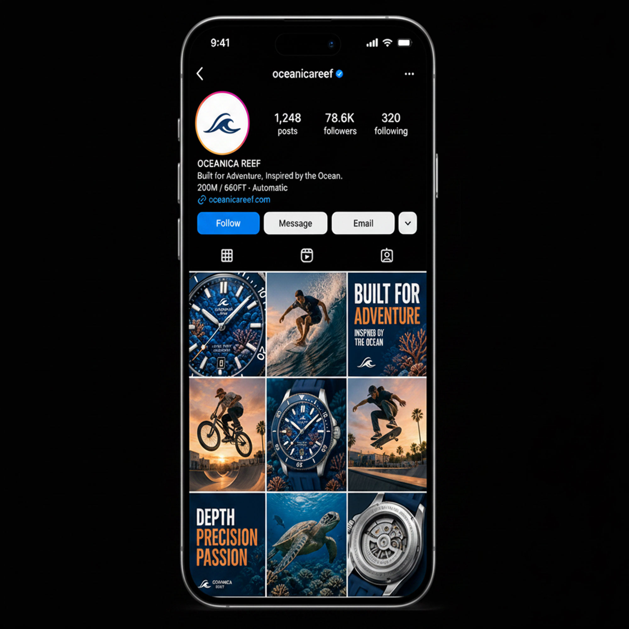 Oceanica Reef mockup app Instagram