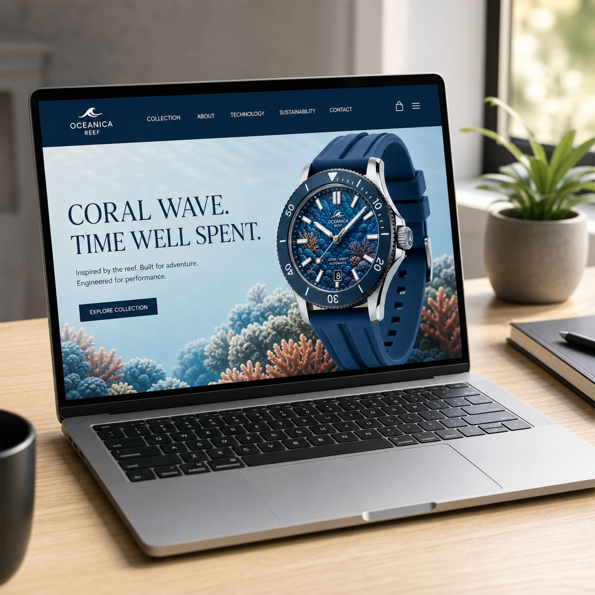Oceanica Reef mockup site e-commerce