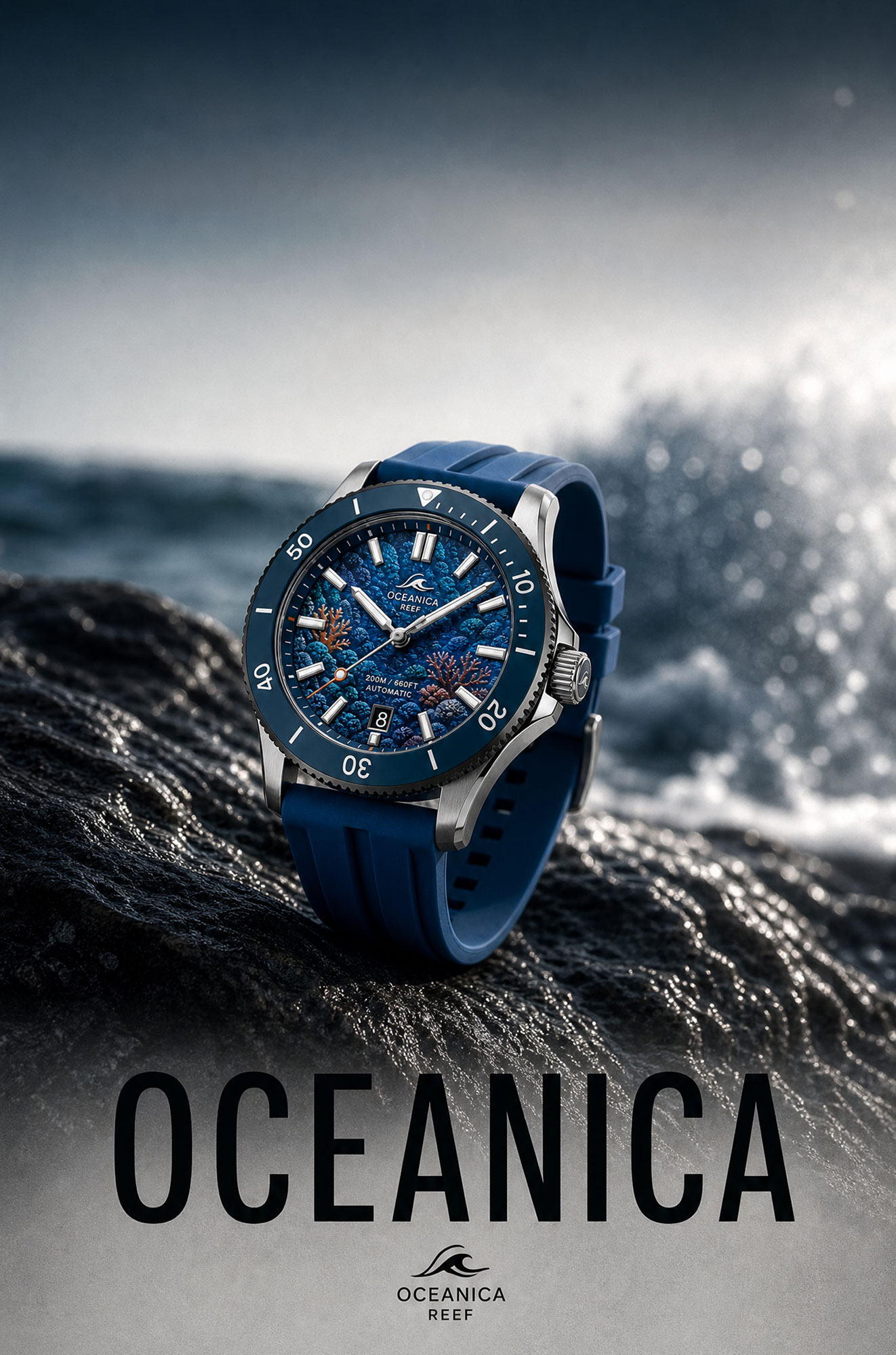 Oceanica poster fond sombre logo vertical