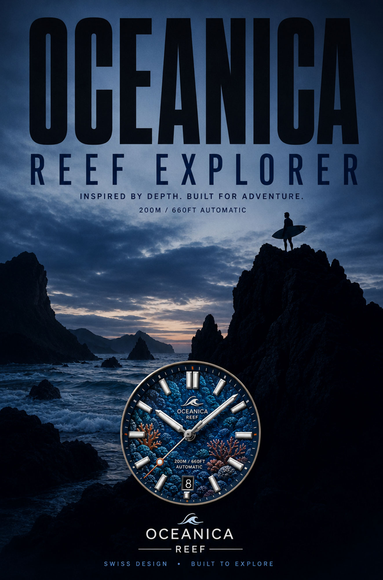 Oceanica poster Deeper Than Time typographie