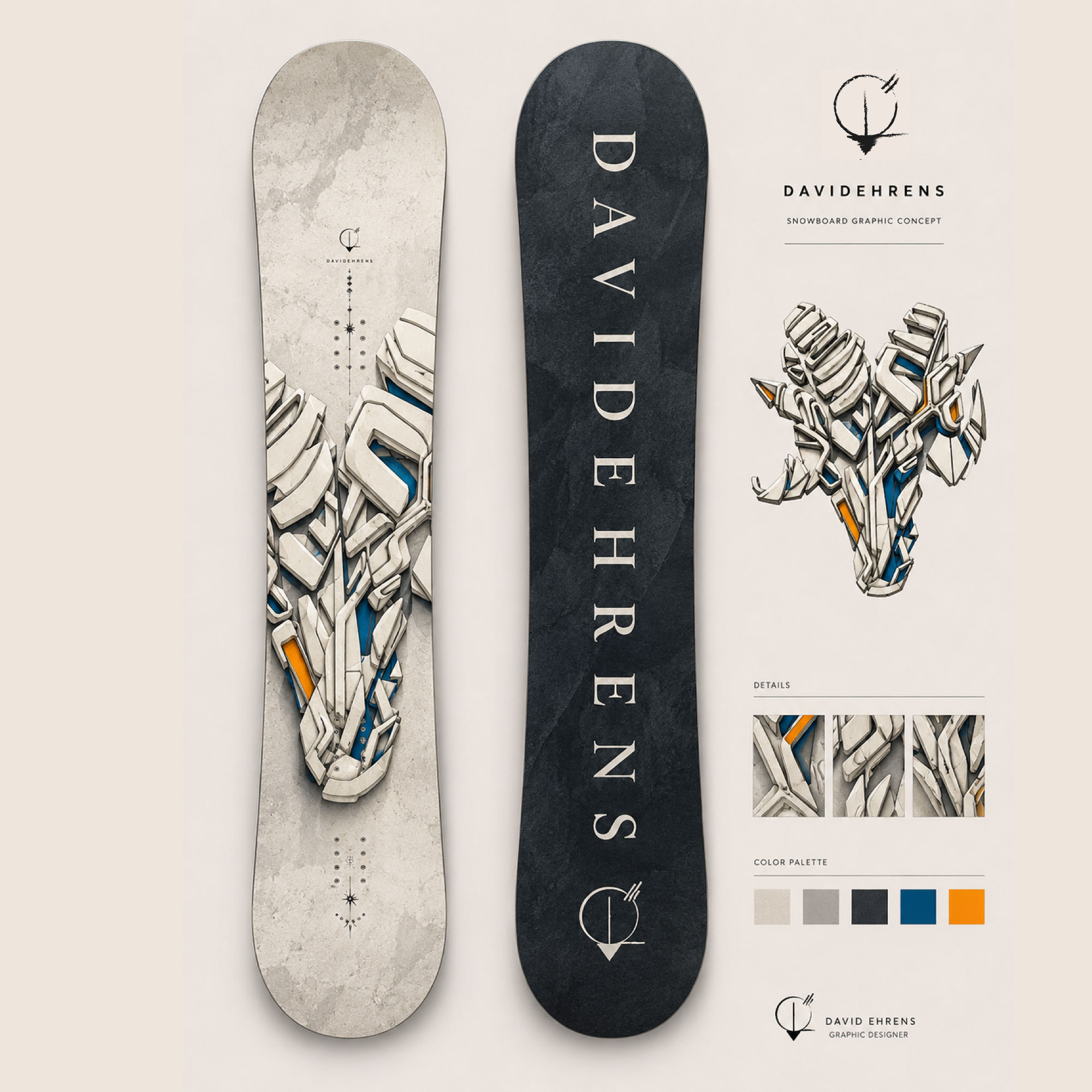 Le Bouc mockup planche de snowboard