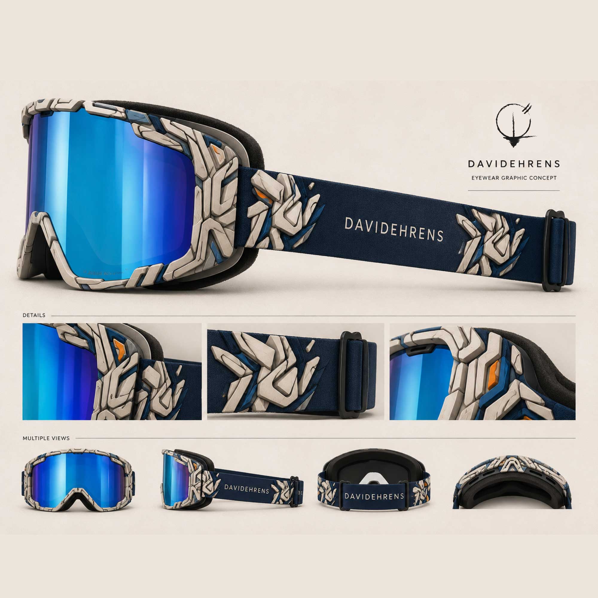 Le Bouc mockup lunettes de ski détail
