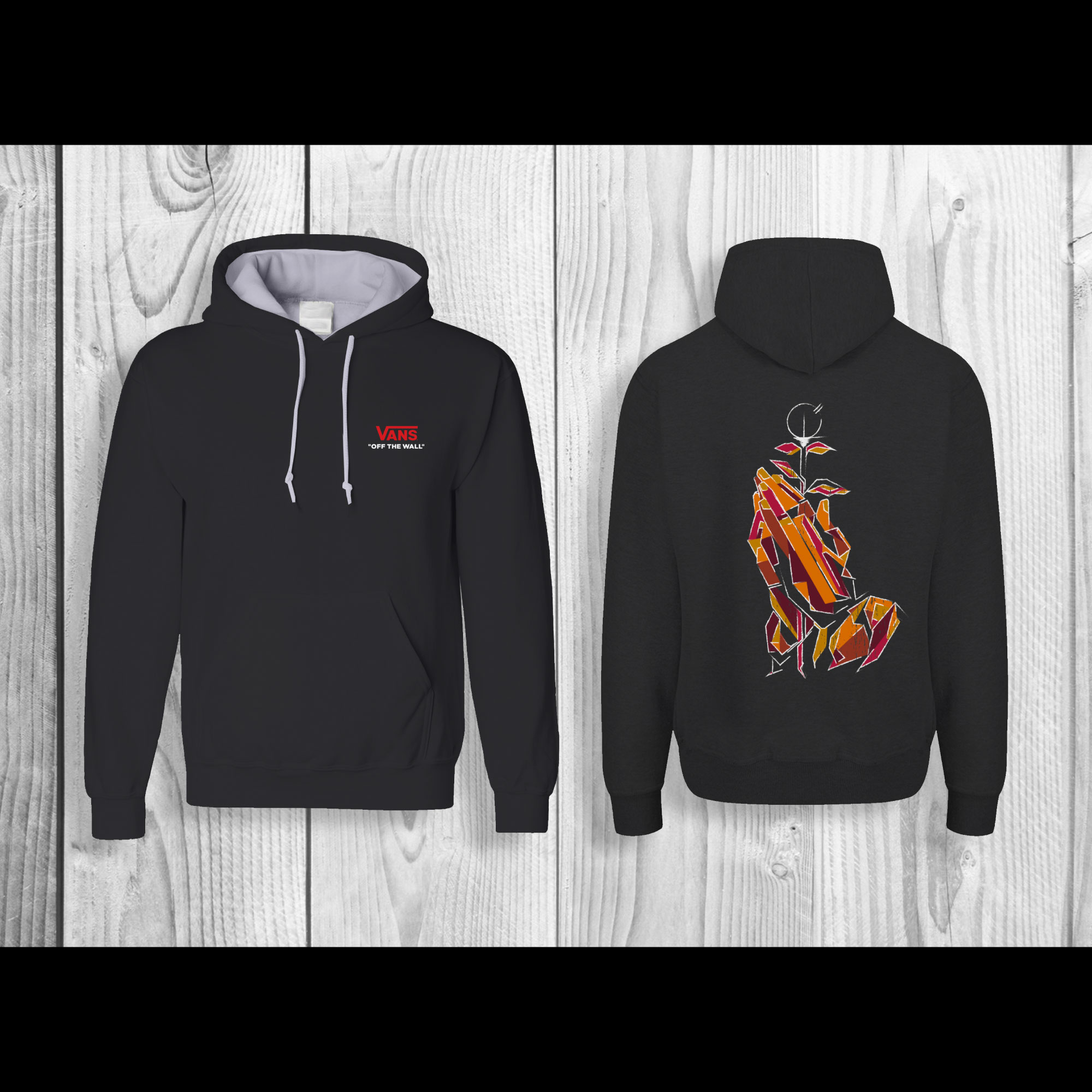 Hoodie noir La Main de Dieu - Vans