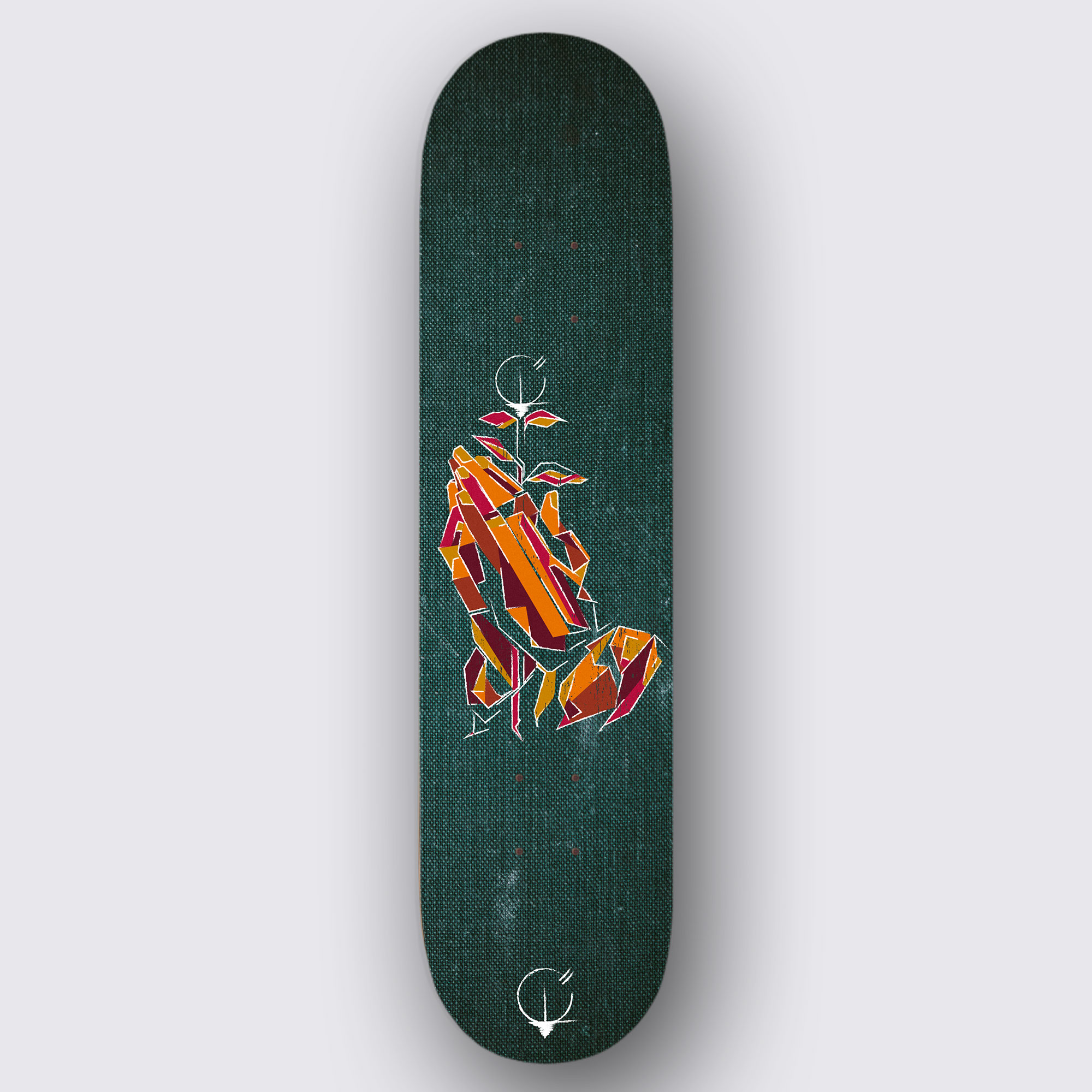 Skateboard La Main de Dieu - fond bois