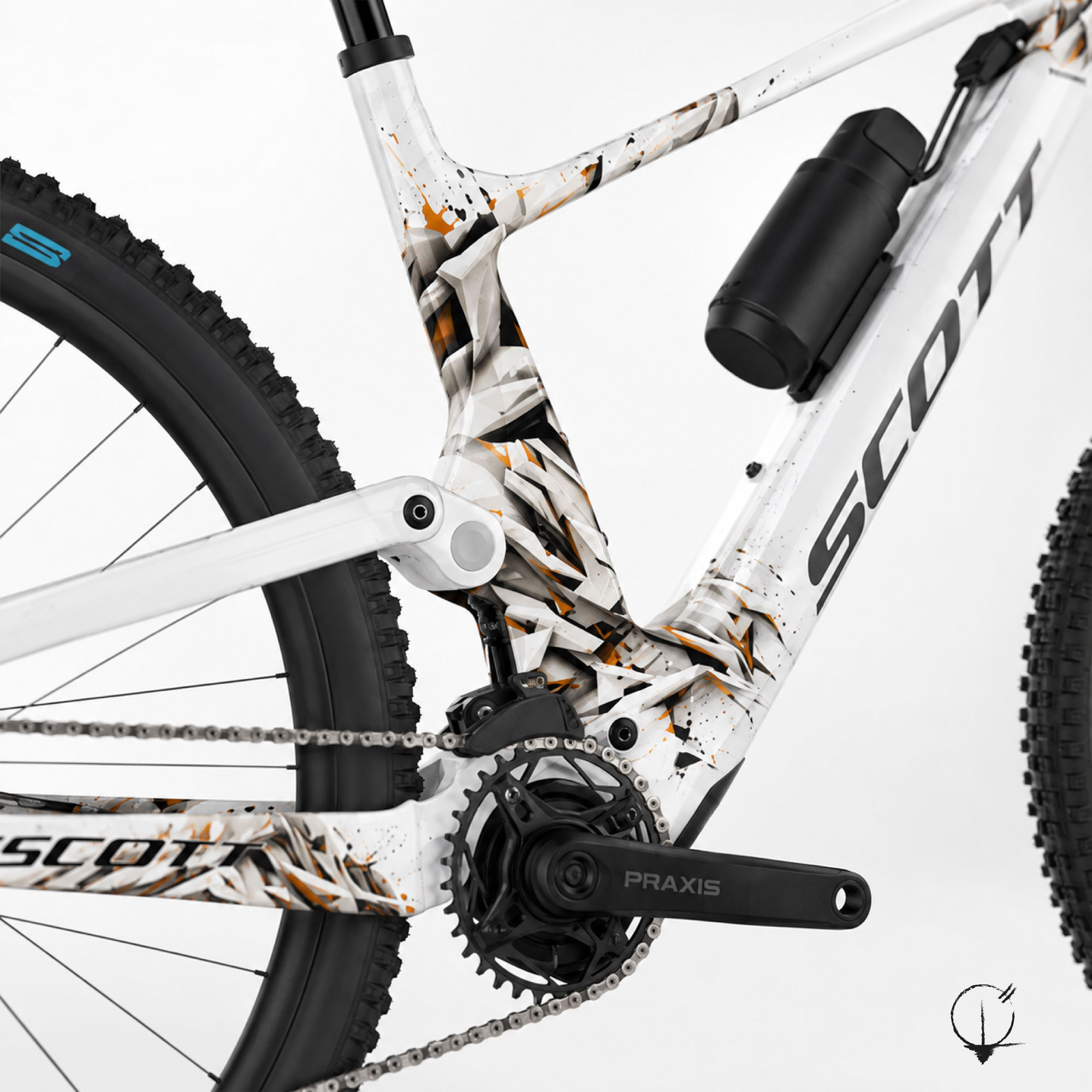 Altitude Fragmentée - vélo Scott détail batterie et cadre