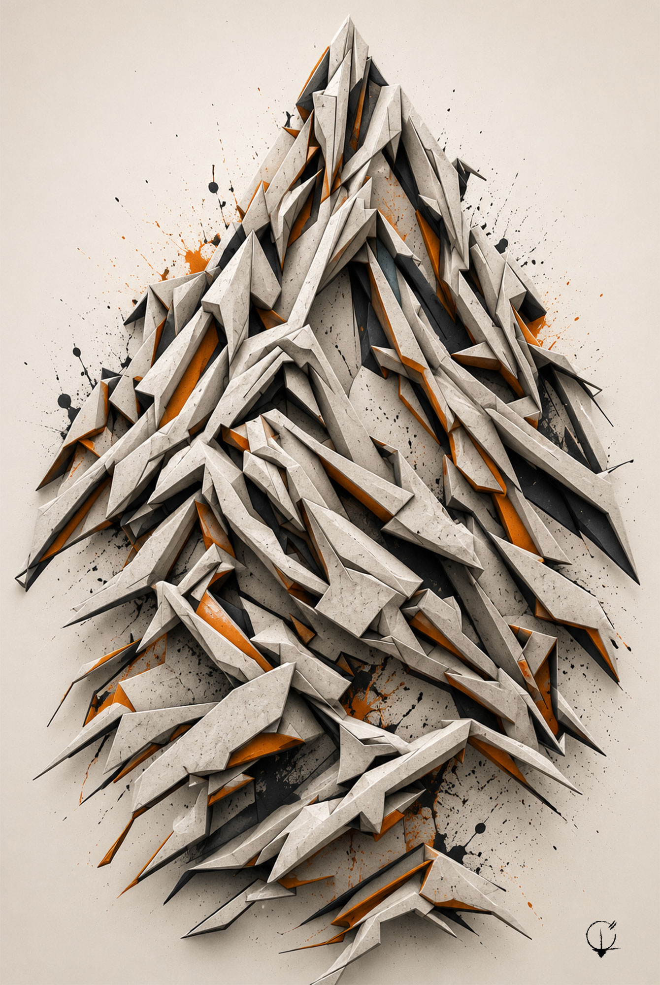 Altitude Fragmentée - illustration montagne fragmentée originale