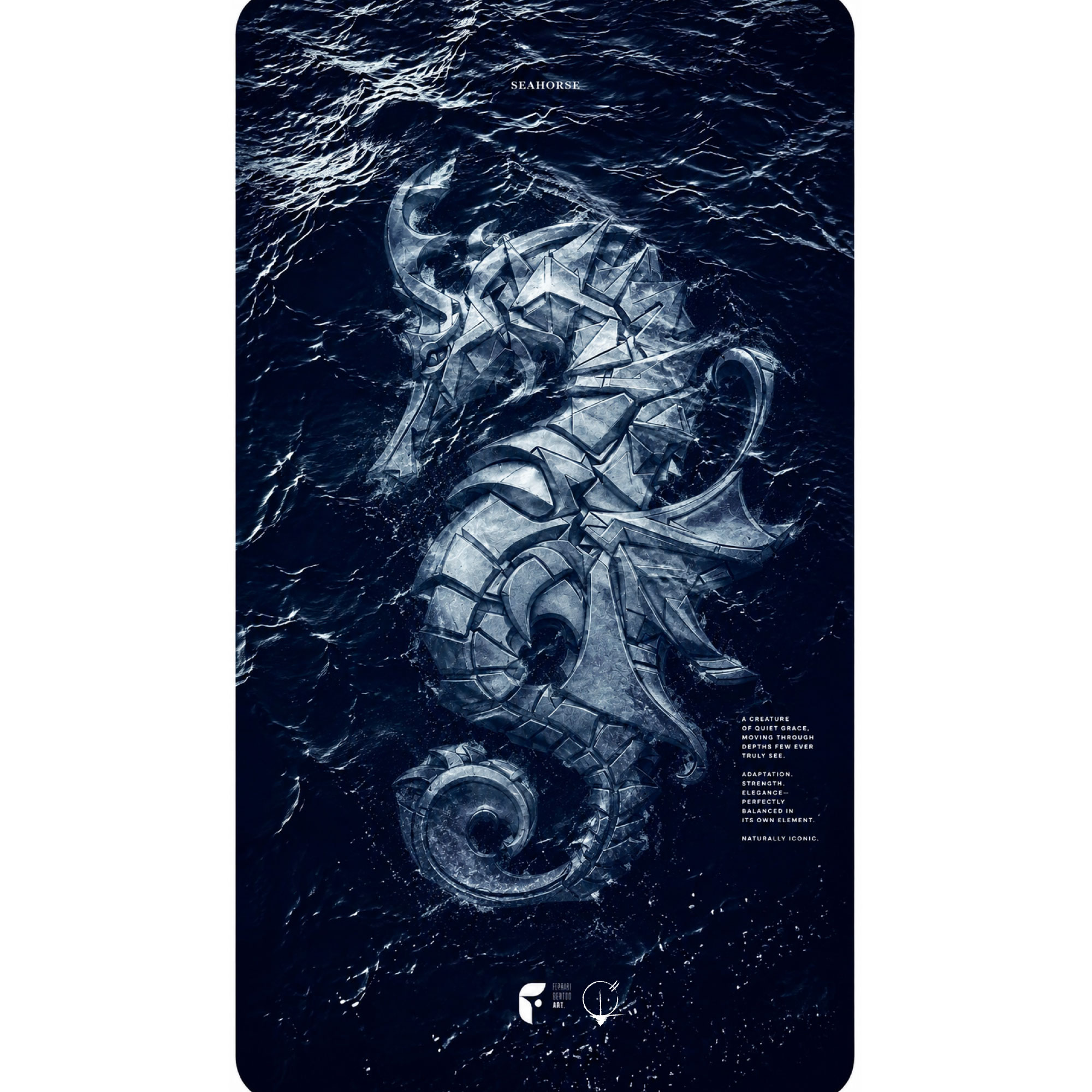 Seahorse affiche ocean profond