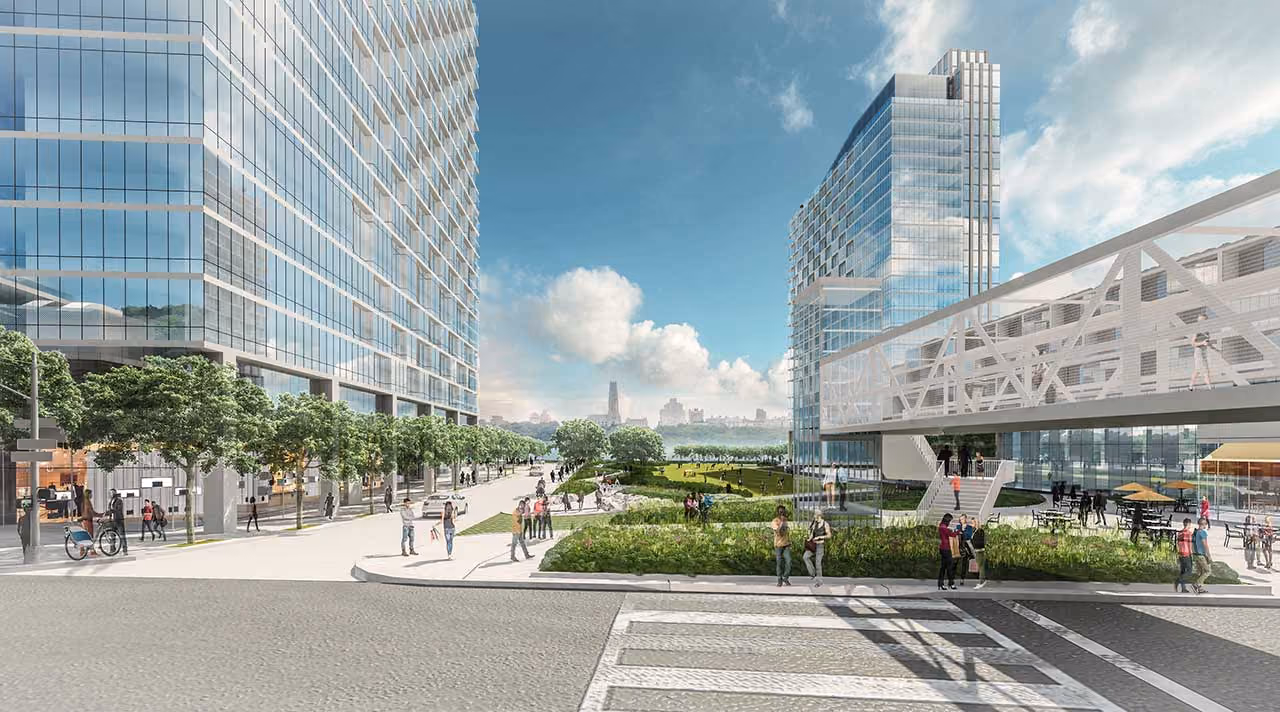 615 River Road, Edgewater — rendering of the public plaza
