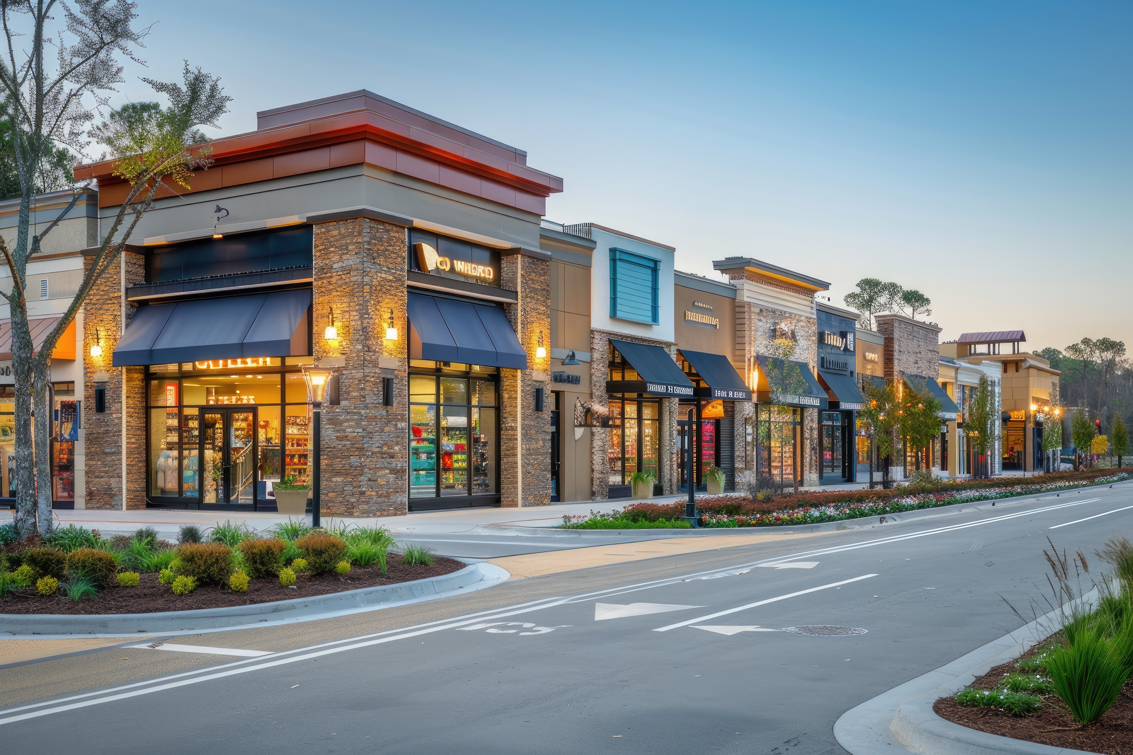 Shopping Strip Stock Image