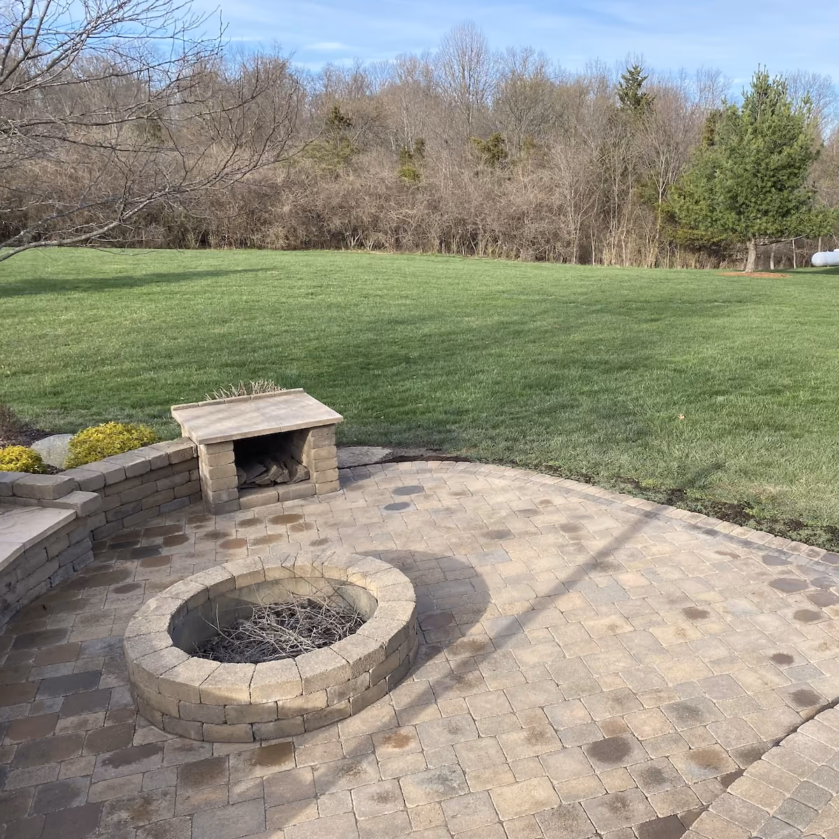 Professionally installed paver patio and hardscape features in Mason, Ohio
